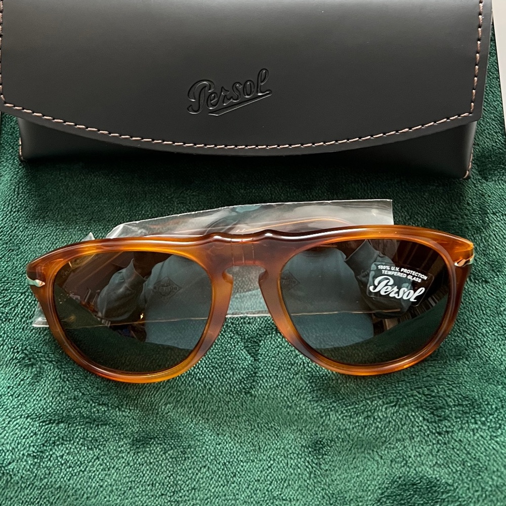 Persol 649 Light Havana Frame- Crystal Brown Lens- Acetate Aviator Sunglasses